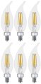 Ge 6 Bulbs Lighting 36893 Clear Finish Light Bulb Relax Hd Dimmable Led Decorative 4 Watt 40-watt Replacement 300-lumen