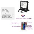 100w Rgb Led Flood Lights Waterproof Outdoor Color Changing Security Light With Remote Control Dimmable Wall Washer Us 3-plug 