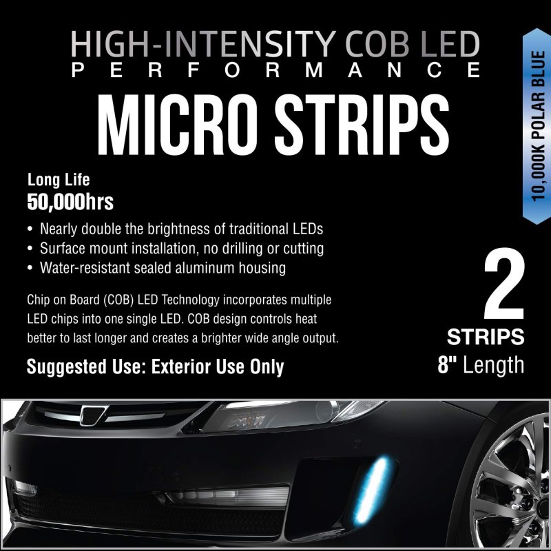 Pilot Automotive Cz-3274be Polar Blue 8 Cob Led Strip 2 Strips