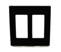 Leviton 80309-se 2-gang Decora Plus Wallplate Screwless Snap-on Mount Black 
