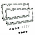 Foruidea Cute Penguins Matte Aluminum License Plate Frame With Black Screw Capsi 2pcs 2 Holes Licensess Frames Car Plate Covers