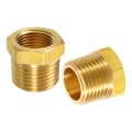 2pcs 1 2 Bspt Male X 3 8 Npt Female Brass Reducer Hex Bushing Threaded Pipe Fitting Adapter For Water Gas Oil Pipeline Systems 