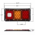 Partsam 2x Led Triple Tail Lights 45s Rectangle Vertical Horizontal Mount Led Trailer Truck Camper Rv Stop Turn Backup Reverse