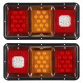 Partsam 2x Led Triple Tail Lights 45s Rectangle Vertical Horizontal Mount Led Trailer Truck Camper Rv Stop Turn Backup Reverse
