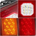 Partsam 2x Led Triple Tail Lights 45s Rectangle Vertical Horizontal Mount Led Trailer Truck Camper Rv Stop Turn Backup Reverse