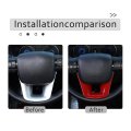 Car Abs Red Steering Wheel Moulding Chrome Cover Trims Stickers Compatible With Hilux 2015 2016 2017 2018 2019 2020 2021