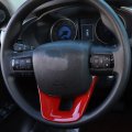 Car Abs Red Steering Wheel Moulding Chrome Cover Trims Stickers Compatible With Hilux 2015 2016 2017 2018 2019 2020 2021