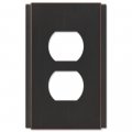 Amerelle Zen Screwless Aged Bronze Cast 1 Duplex Wallplate 