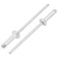 50pcs 3 32 X3 8 Aluminum Blind Rivets Grip And Steel Mandrel Dome Head Long Split For Metal Furniture Automotive Silver 