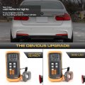 Vipmotoz Full Led Rear Bumper Reflector Lights Lamps Compatible With 2013-2018 Bmw F10 3 Series 320i 328i 330i 335i 340i Chrome