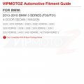 Vipmotoz Full Led Rear Bumper Reflector Lights Lamps Compatible With 2013-2018 Bmw F10 3 Series 320i 328i 330i 335i 340i Chrome