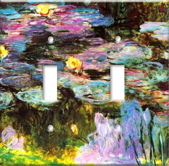 Art Plates Printed Switch Plateplate Monet Violet Lilies Outlet Cover Metal Decorative Wall Plate