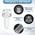 100 Sets Clear Acrylic Screws And Nuts Kit M4 X 12mm Pc Transparent Round Head Phillips Bolts With Hex For Machine Electronic