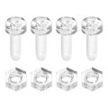 100 Sets Clear Acrylic Screws And Nuts Kit M4 X 12mm Pc Transparent Round Head Phillips Bolts With Hex For Machine Electronic 