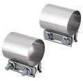 Kako 2 5 Inch Exhaust Clamps Pack Stainless Steel Band For Od Pipe Muffler Connection 