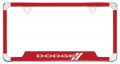 Wordmark Red Carbon Fiber Inlay Zinc Metal License Frame Holder 2 Hole Polished Chrome Finish For Cars Universal Fit With Screw 