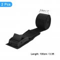 Uxcell Tie Down Straps 2pcs Adjustable Buckle Lashing 3 X 1 Cinch Strap For Luggage Packing Cargo Trucks Black
