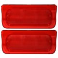 Ecotric 2pcs New Red Third Brake Light Lens Cover Compatible With 1994-2004 Chevy S10 Gmc Sonoma High Mount Stop Lamp For