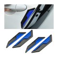 Car Door Reflective Stickers 4 Pcs Carbon Fiber Rearview Mirror Warning Sticker Auto Handle Anti Scratch Safety Protector Strip 