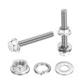 M5 X 35mm Phillips Flanged Hex Head Bolts 10pcs 304 Stainless Steel Flange Hexagon Screws With Nuts Flat Lock Washers Fully 