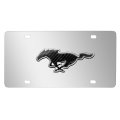 Ford Mustang 3d Real Carbon Fiber Metal On Mirror Chrome Stainless Steel License Plate Official Licensed 