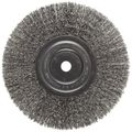 Weiler 01805 Narrow Face Crimped Wire Wheel 0118 Stainless Steel Fill 5 8 Arbor Hole 