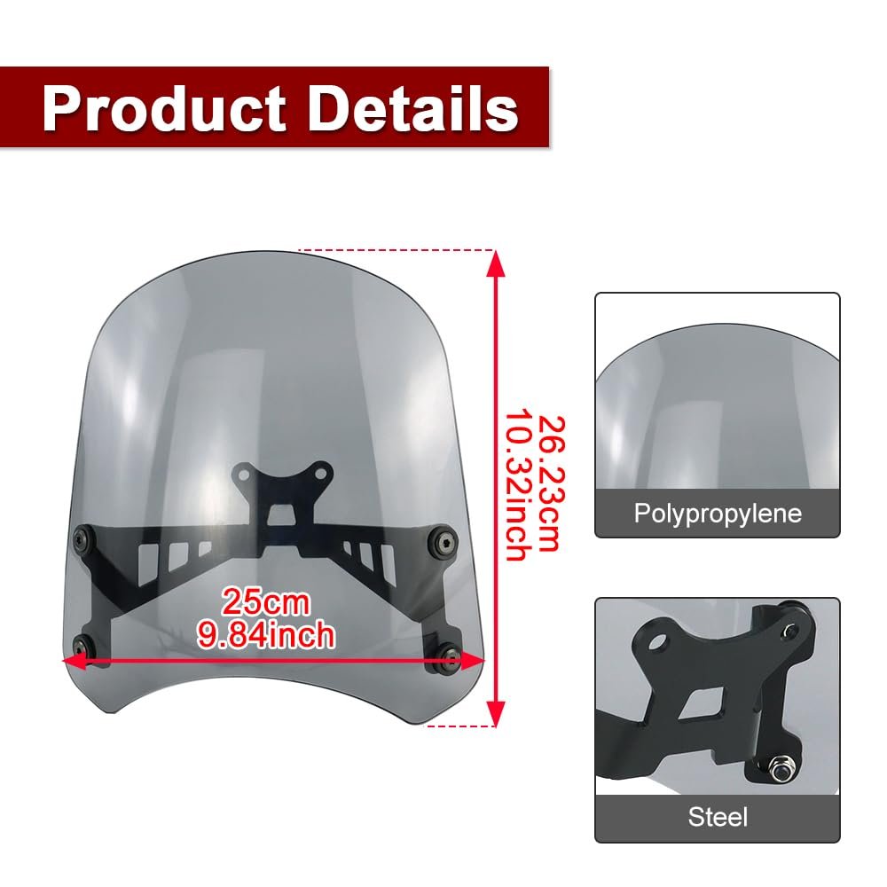 Smoke Windscreen For Cmx 500 Rebel 2017 2025 And 300 2024 No Drill Polycarbonate Motorcycle Wind Deflector With Steel Brackets