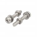 Uxcell M4x25mm 304 Stainless Steel Phillips Pan Head Bolt Screw Nut W Washer 15 Sets