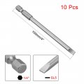 Uxcell 5 Pcs 5mm Slotted Tip Magnetic Flat Head Screwdriver Bits 1 4 Inch Hex Shank 4-inch Length S2 Power Tool
