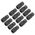 12pcs 3 8 Drive F X 1 2 M Socket Reducer Adapter Female To Male Cr-v Steel Black 