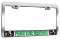 Peace Love Meatball Italian Italy Chrome Metal License Plate Frame Tag Holder Z74 