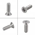 Uxcell 4 -40x3 8 Flat Head Machine Screws Phillips 304 Stainless Steel Bolts 200pcs