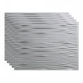 Fasa De Waves Decorative Vinyl 18in X 24in Backsplash Panel In Argent Silver 5 Pack 
