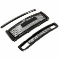 Kuafu Front Upper Grille Lower Molding Compatible With 2007-2013 Gmc Sierra 1500 Denali Bumper Center Hood Grill Painted Gloss