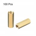 Uxcell 100pcs Brass Straight Pcb Pillar Female Thread Hex Standoff Spacer M3x5x14mm
