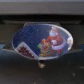 Christmas Holiday Rooftop Santa Oval Tow Trailer Hitch Cover Plug Insert