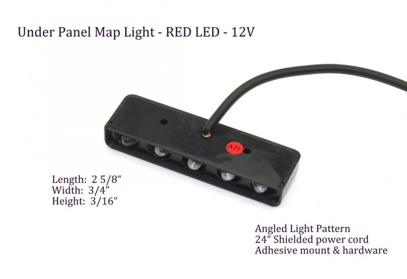 Led Map Light High Power 5 Red Under Panel Footwell