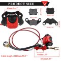 Pro Bat Rear Hydraulic Brake Assembly Caliper Master Cylinder Kit With Pad Go Kart Golf Cart Atv Red-1
