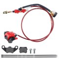 Pro Bat Rear Hydraulic Brake Assembly Caliper Master Cylinder Kit With Pad Go Kart Golf Cart Atv Red-1