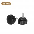Uxcell 16pcs Round Knurled Thumb Screws M5 X 12mm Carbon Steel Zinc Plated Thread Thumbscrew Clamping Knob Screw For Quick