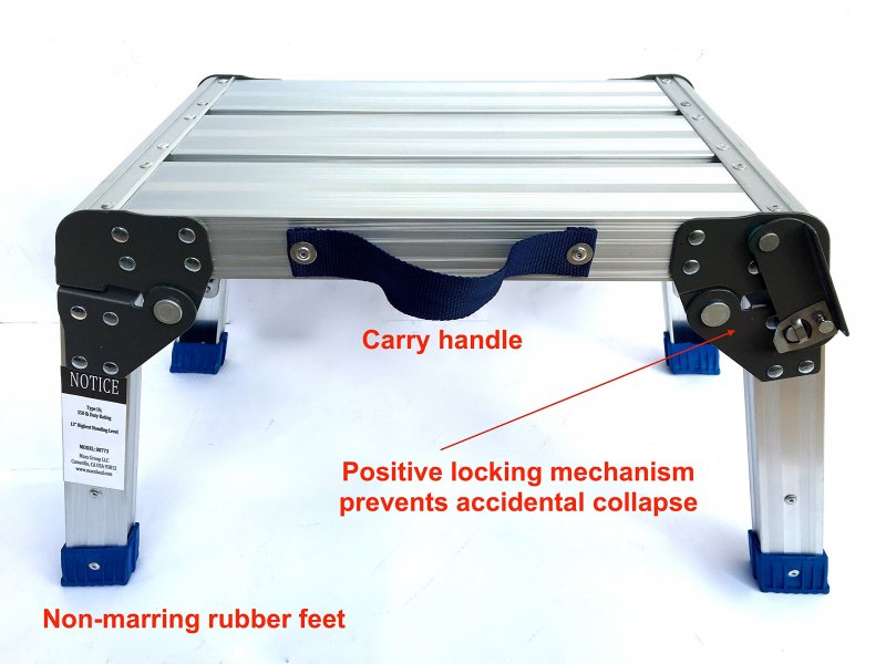 Maxworks 80773 Foldable Aluminum Platform Step Stool 350 Lbs Maximum Capacity