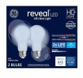 Ge Lighting Reveal Led Bulbs 2x Life 8 Watt 60 Equivalent Hd Light Standard Bulb Shape Medium Base Dimmable 2 Pack