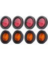 Round Trailer Tail Lights 2 5 In 4 Led Side Marker 8 Pack Amber And Red Waterproof Surface Mount Universal For Trucks Vans 
