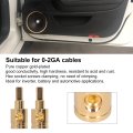 2 Pcs Audio Cable Reducer 0ga Wire Terminal Connector Pure Copper Gold Plated For Car Amplifier Modification