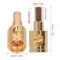2 Pcs Audio Cable Reducer 0ga Wire Terminal Connector Pure Copper Gold Plated For Car Amplifier Modification