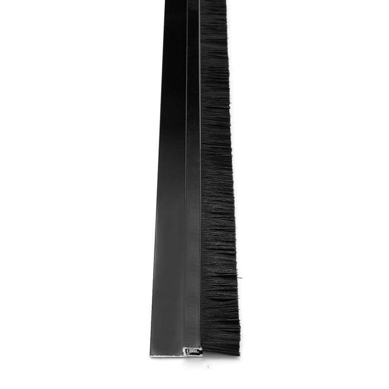 Door Bottom Sweep H Shape Aluminum Alloy Base With 0 6 In Black Nylon Brush 39 X 1 4 Weather Stripping For Doors Cabinets And