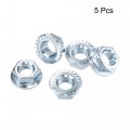 Uxcell 5 8 -11 Serrated Flange Hex Lock Nuts Carbon Steel Zinc Plated 5pcs