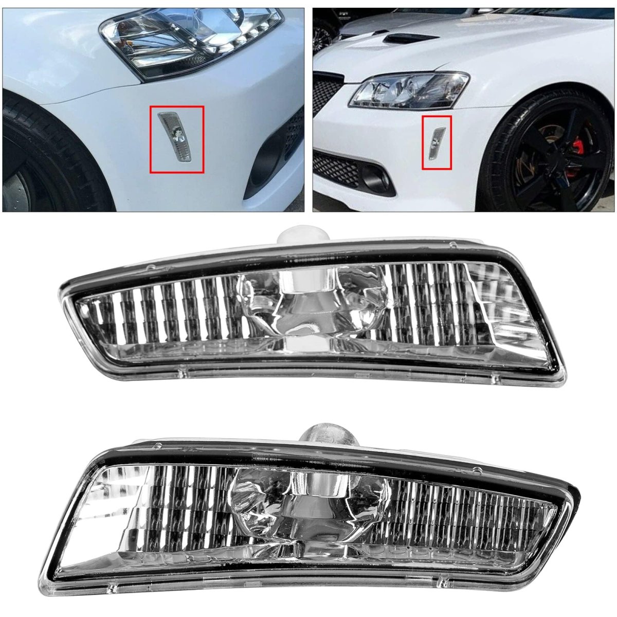 Front Bumper Side Marker Lights For 2008 2009 Pontiac G8 Gt Gxp Pair Left And Right Clear Lens Lamps Mo-4911