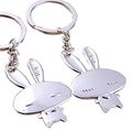 One Pair Couple Key Chain Love Rabbit Bunny Alloychains Ring Ideal Gift For Lovers 