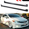 Jdm Style Side Skirt Extension Rocker Panel Compatible With 2012-2015 9th Honda Civic 4 Door Sedan Model